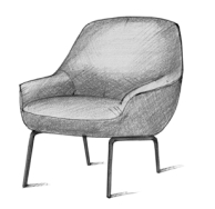 CR.482.SE Creation by Rolf Benz CR.482 - Sessel (Loungesessel) | B 76 cm