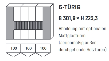 6006 | 6-türig, B 301,9 cm 