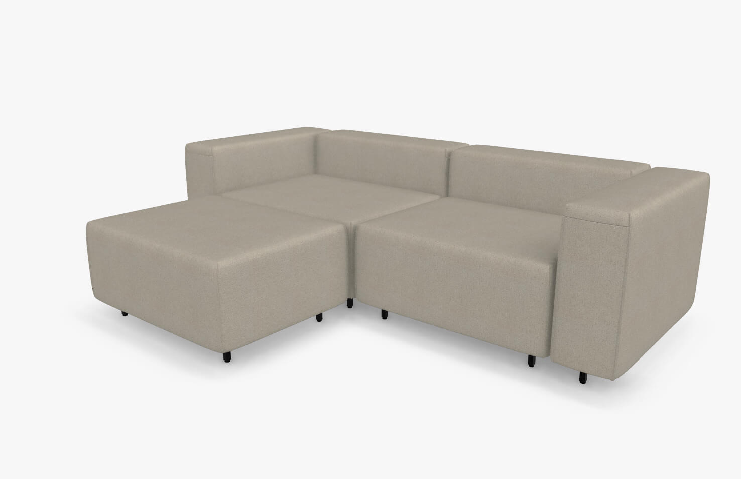 freistil Rolf Benz 122 ECHT - modulares Sofa (Bundle 3) | 4404 platingrau | 7-teilige Polstergarnitur