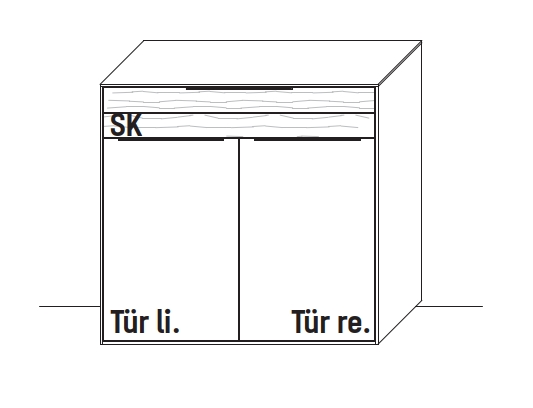 Type 2950 | Kommode, 1 Schubkasten, 2 Türen