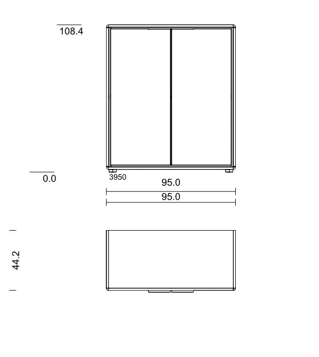 Type 3950 | Kommode, 2 Türen | B 95,0 × H 108,4 × T 44,2 cm