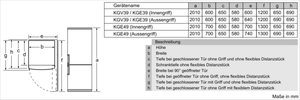 Edelstahl KG39EALCA Siemens | - Kühl-Gefrierkombination |