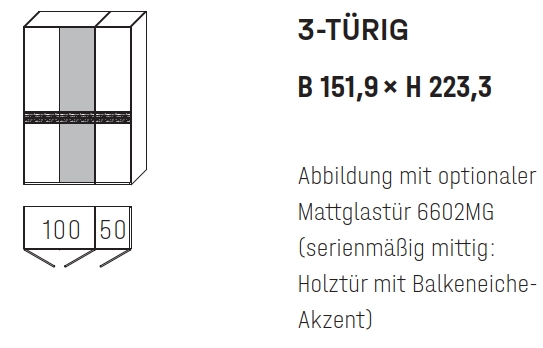 6203 | 3-türig, B 151,9 cm 