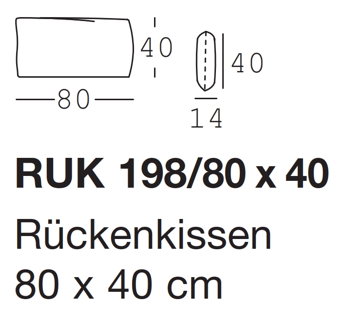 freistil Rolf Benz 198 - Rückenkissen | 80 x 40 cm