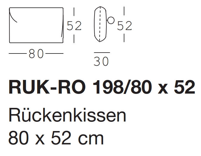 freistil Rolf Benz 198 - Rückenkissen mit Rolle | 80 x 52 cm