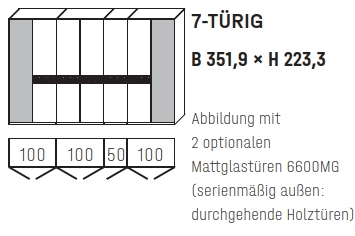 6007 | 7-türig, B 351,9 cm 