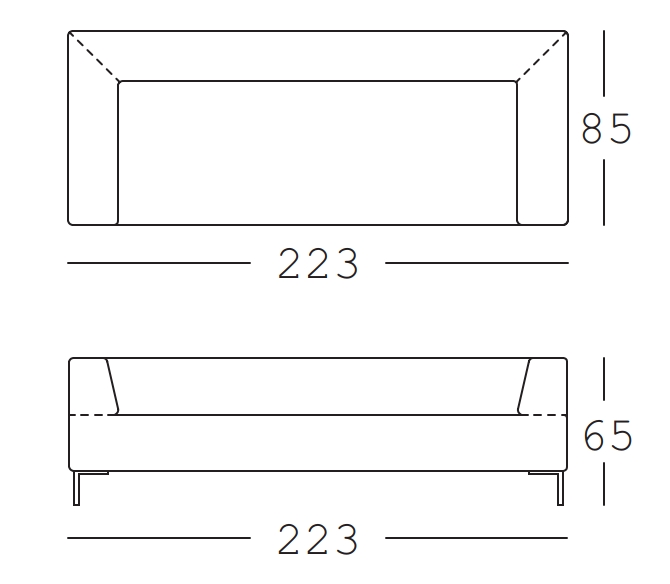 freistil Rolf Benz 185 - Sofabank | Stoff grauweiß 6541 | B: 223 cm