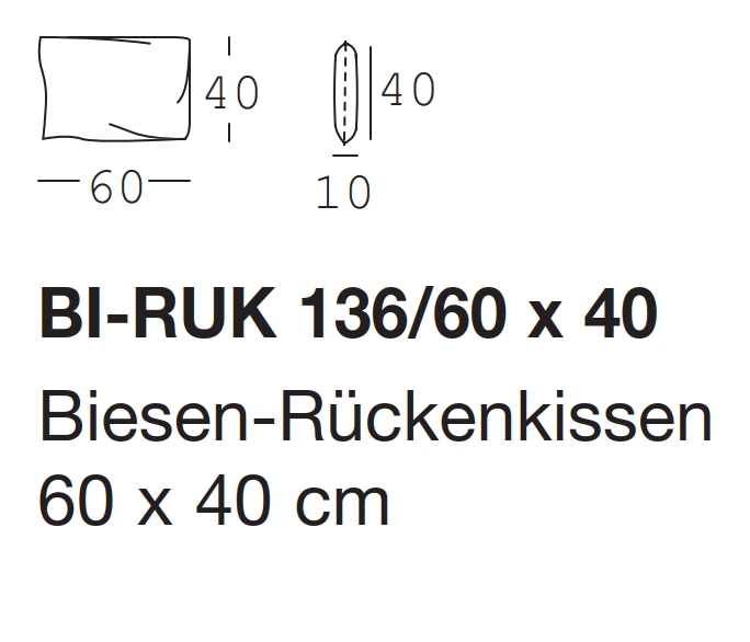 freistil Rolf Benz 136 - Biesen-Rückenkissen | 60 x 40 cm