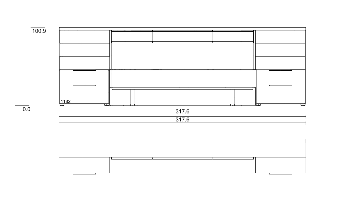 Type 1182 | Liegefläche: 180,0 × 200,0 cm  | Standkonsolen (B 55,0 cm)