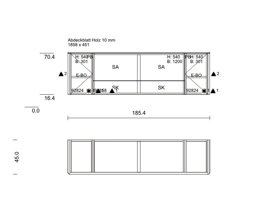 Sudbrock. Goya - Sideboard | 2 Türen, 2 Schubladen | B: 185,4 cm | Lack verkehrsweiß