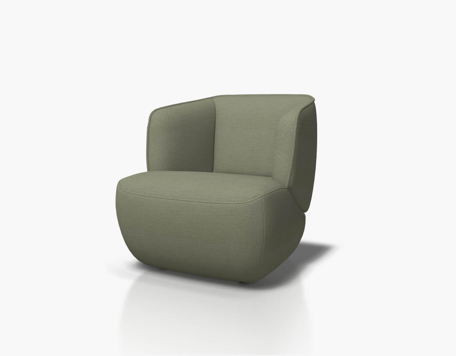 Rolf Benz. 384 - Sessel (Loungesessel) | Stoff, olivgrün 18.260