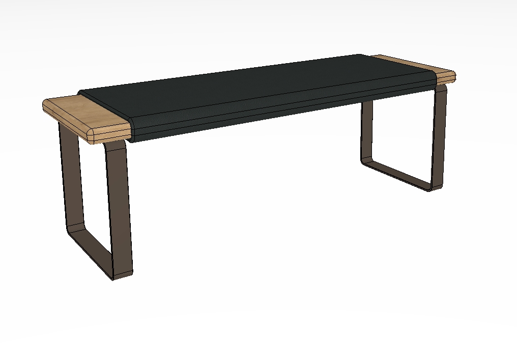 Wöstmann WSM 4300 - Sitzbank mit Metallgestell und Polster (1483) | Wildeiche massiv | B: 120,0 cm 