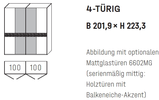 6204 | 4-türig, B 201,9 cm 