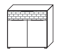 WM.2800.3091 Wöstmann WSM 2800 - Kommode, 1 Schubkasten, 2 Türen (3091) | Wildeiche massiv | Spaltholzakzent | konfigurierbar