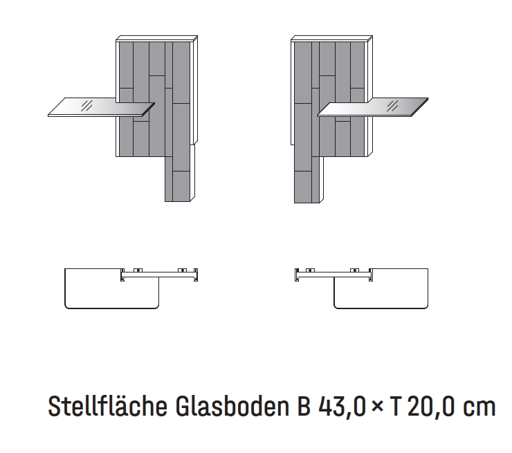 2er-Set Paneelaufsatz für Konsole mit Ablage 