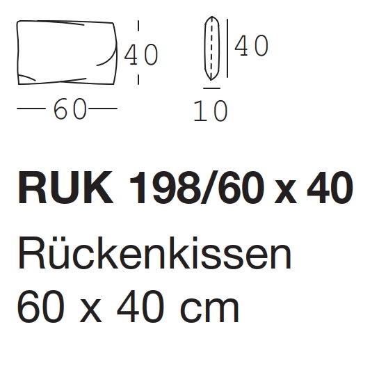 freistil Rolf Benz 198 - Rückenkissen | 60 x 40 cm