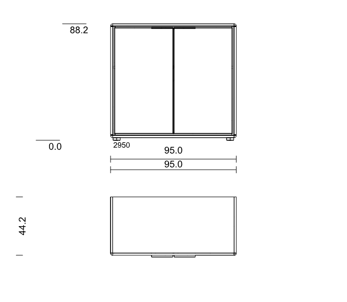 Type 2950 | Kommode, 2 Türen | B 95,0 × H 88,2 × T 44,2 cm