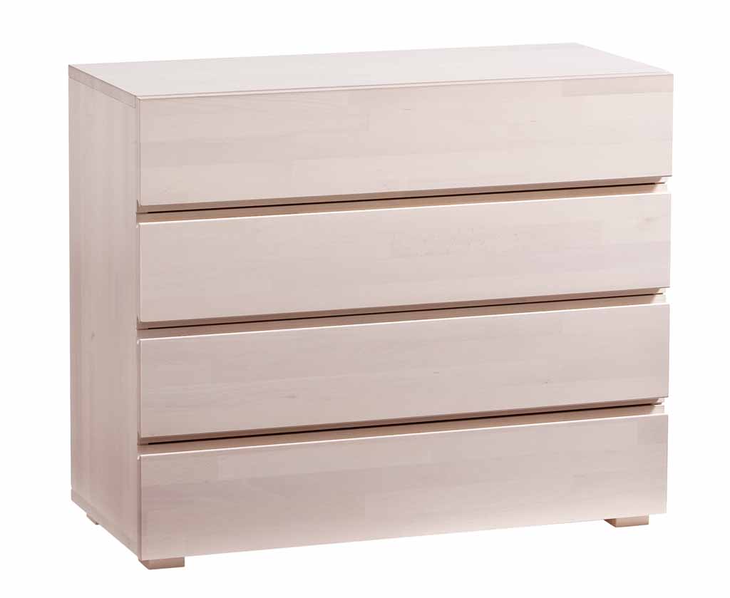 Hasena. Wood-Line Kommode Lovara | 4 Schubladen | Buche weiß, lasiert | B: 90 cm 