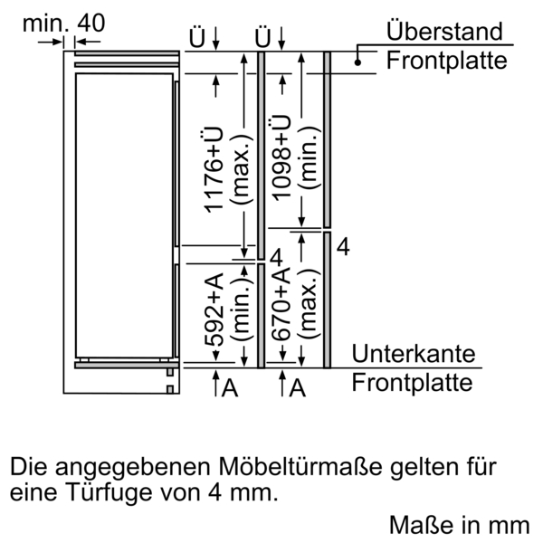 Siemens powerLine - Einbau-Kühl-Gefrier-Kombination iQ100 (177.2x54.1 cm) | KI87V5SE0 