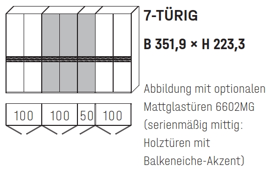 6207 | 7-türig, B 351,9 cm 