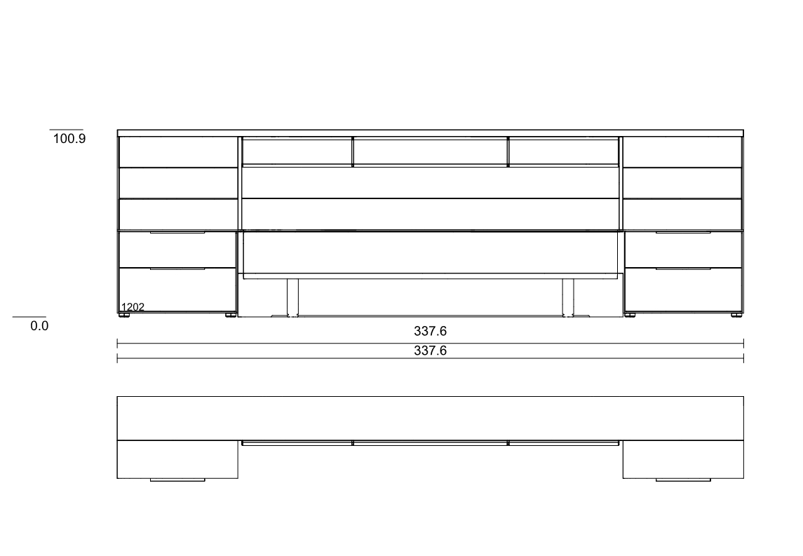 Type 1202 | Liegefläche: 200,0 × 200,0 cm  | Standkonsolen (B 55,0 cm)