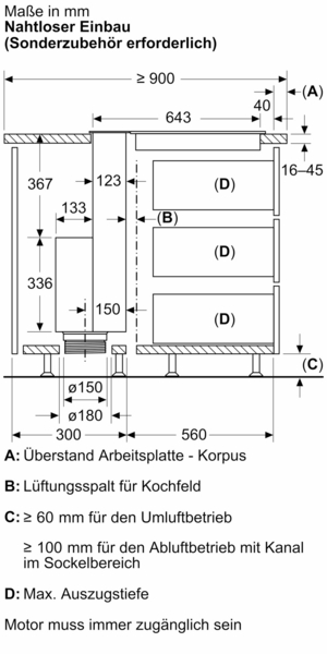 Siemens studioLine - Tischlüfter iQ700 (80 cm) | Klarglas | LD88WMM65 