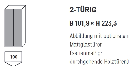 6002 | 2-türig, B 101,9 cm 