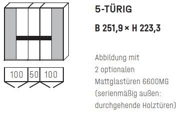 6005 | 5-türig, B 251,9 cm 