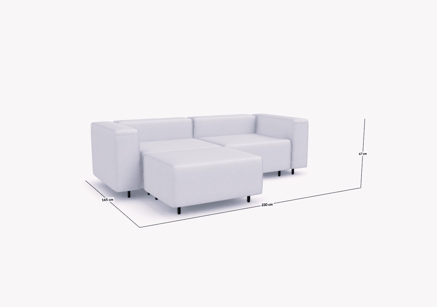 freistil Rolf Benz 122 ECHT - modulares Sofa (Bundle 3) | 4405 blaugrau | 7-teilige Polstergarnitur