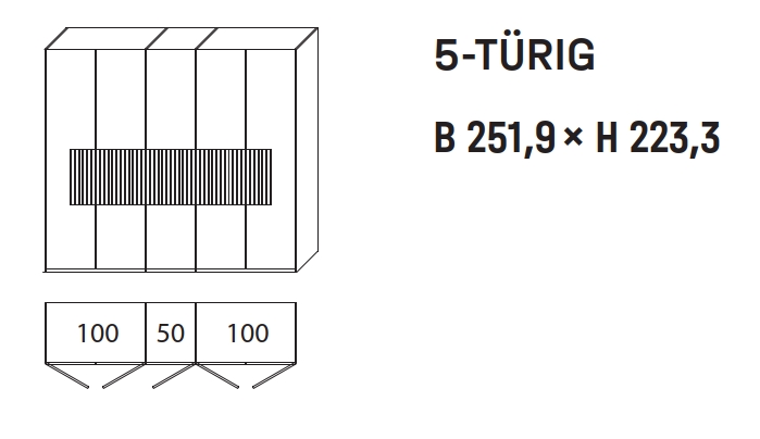 6205 | 5-türig, B 251,9 cm 