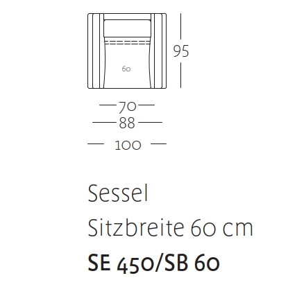 Sitzbreite 60 cm | SE 450/60