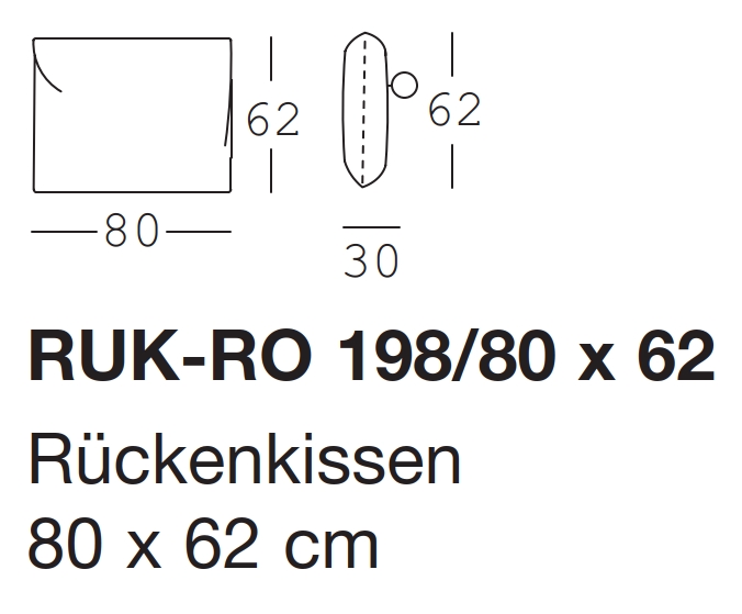 freistil Rolf Benz 198 - Rückenkissen mit Rolle | 80 x 62 cm