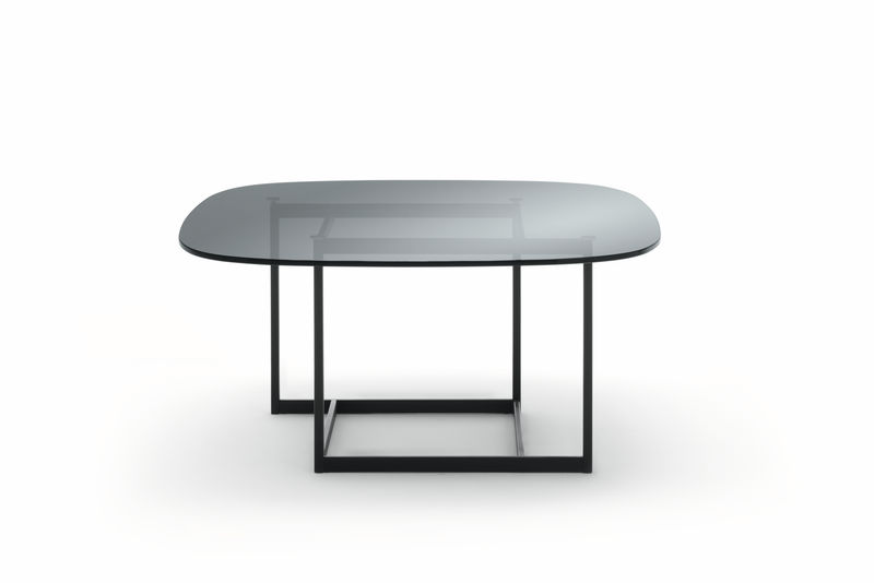 Rolf Benz 932 - Couchtisch | 80 x 80 cm | Parsolglas grau | RAL 9017 schwarz