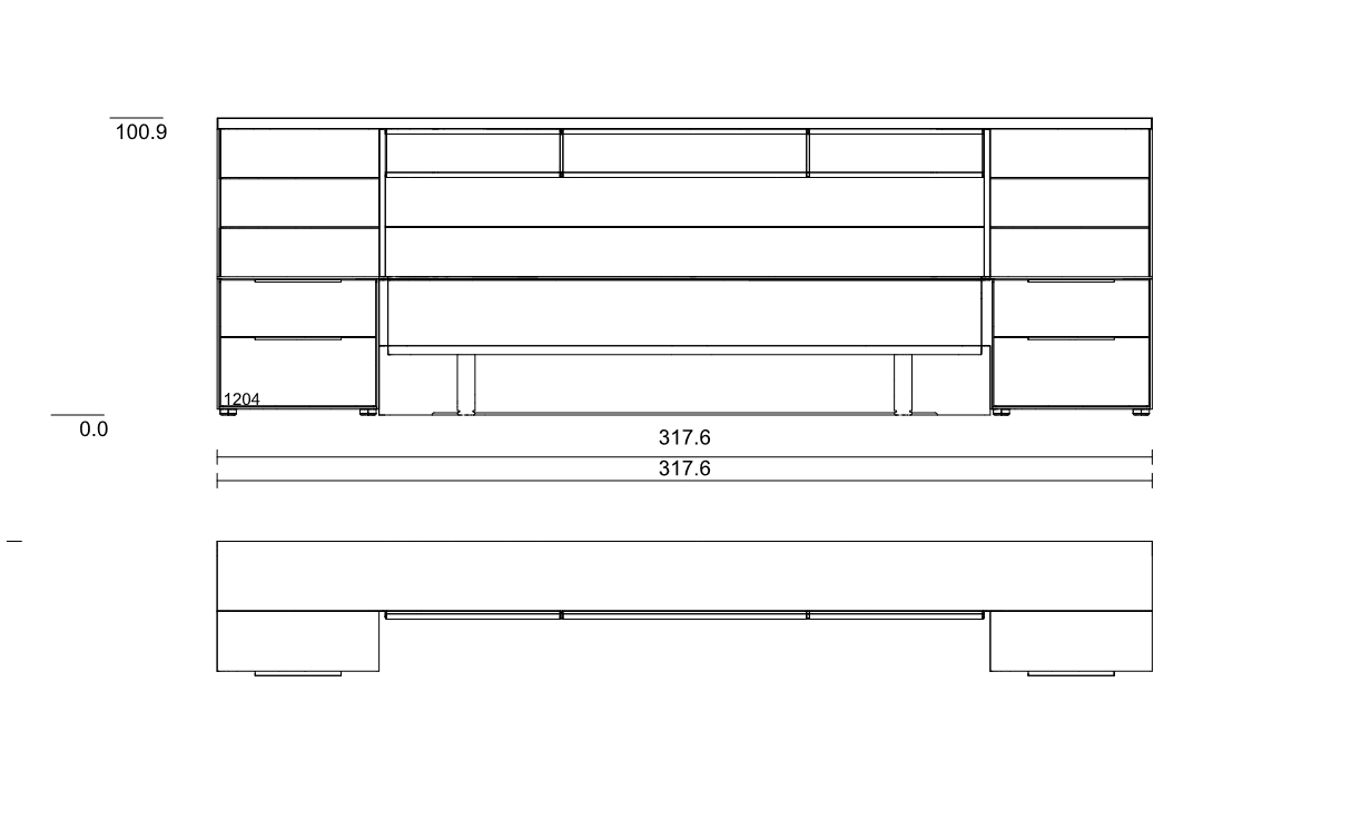 Type 1204 | Liegefläche: 200,0 × 200,0 cm  | Standkonsolen (B 55,0 cm)