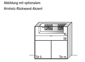 WM.2410.3122 Wöstmann WM 2410 - Highboard | Type 3122 | Lack und Wildeiche massiv | Hirnholzakzent