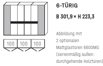 6006 | 6-türig, B 301,9 cm 