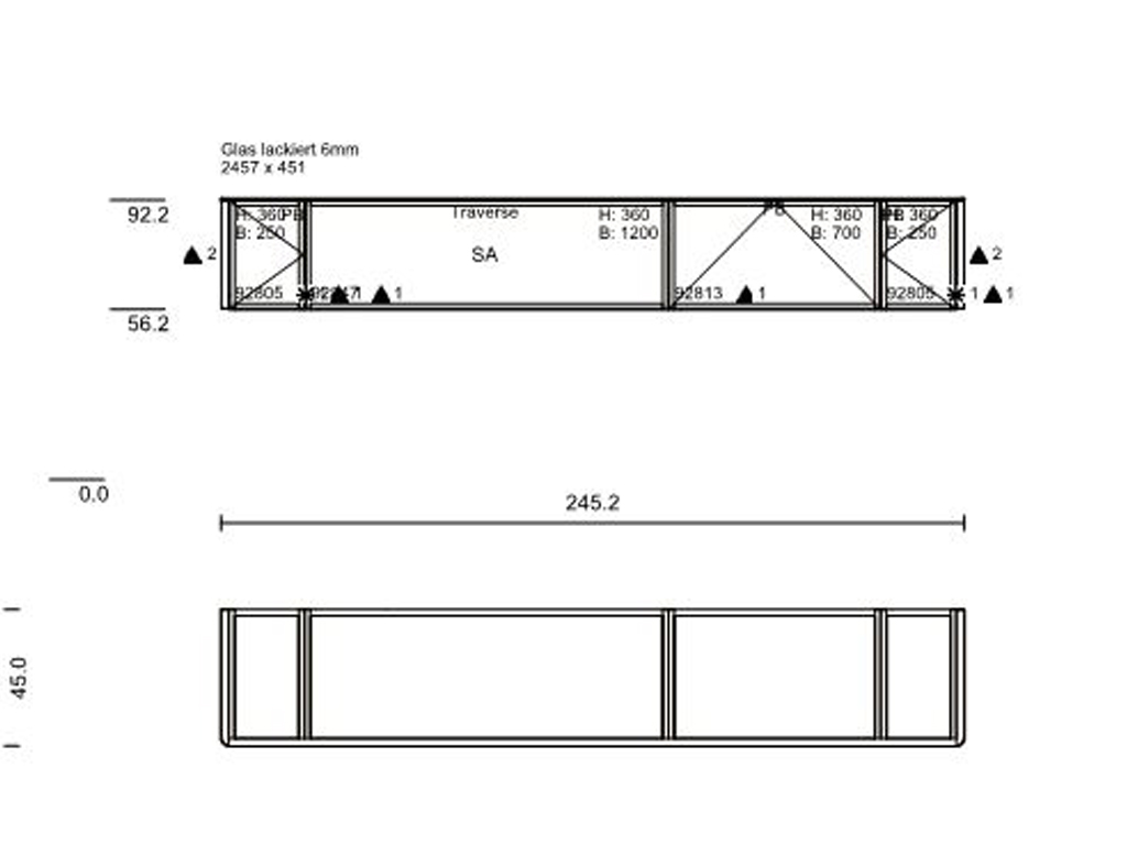 Sudbrock. Goya - Lowboard | 2 Türen, 1 Schublade, 1 Klappe | B: 245,2 cm | cosmos-schwarz