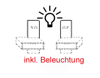 2er-Set, Paneelaufsatz inkl. LED-Beleuchtung