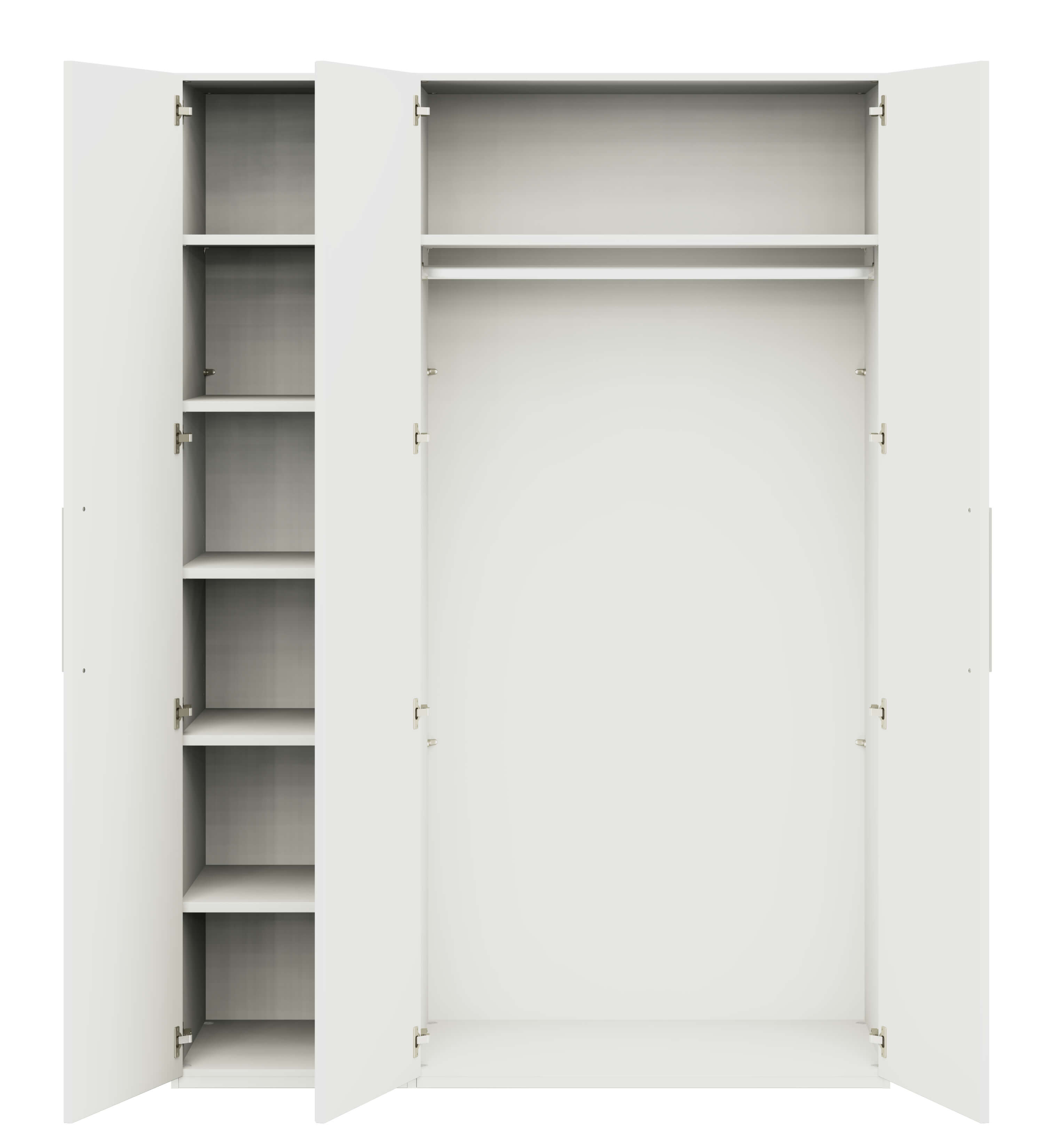 Röhr Bush. cocoon - 3 türiger Kleiderschrank mit Spiegel | weiß | B: 151,3 cm 