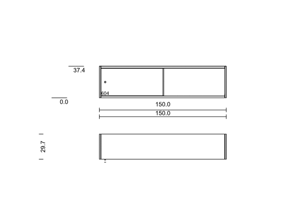 Röhr Bush. qunit - Hängeelement mit Schiebetür in Holzoptik, braun | B: 150 cm 