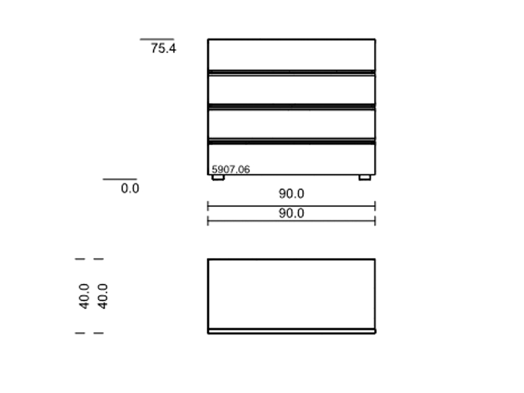 Hasena. Wood-Line Kommode Lovara | 4 Schubladen | Buche weiß, lasiert | B: 90 cm 
