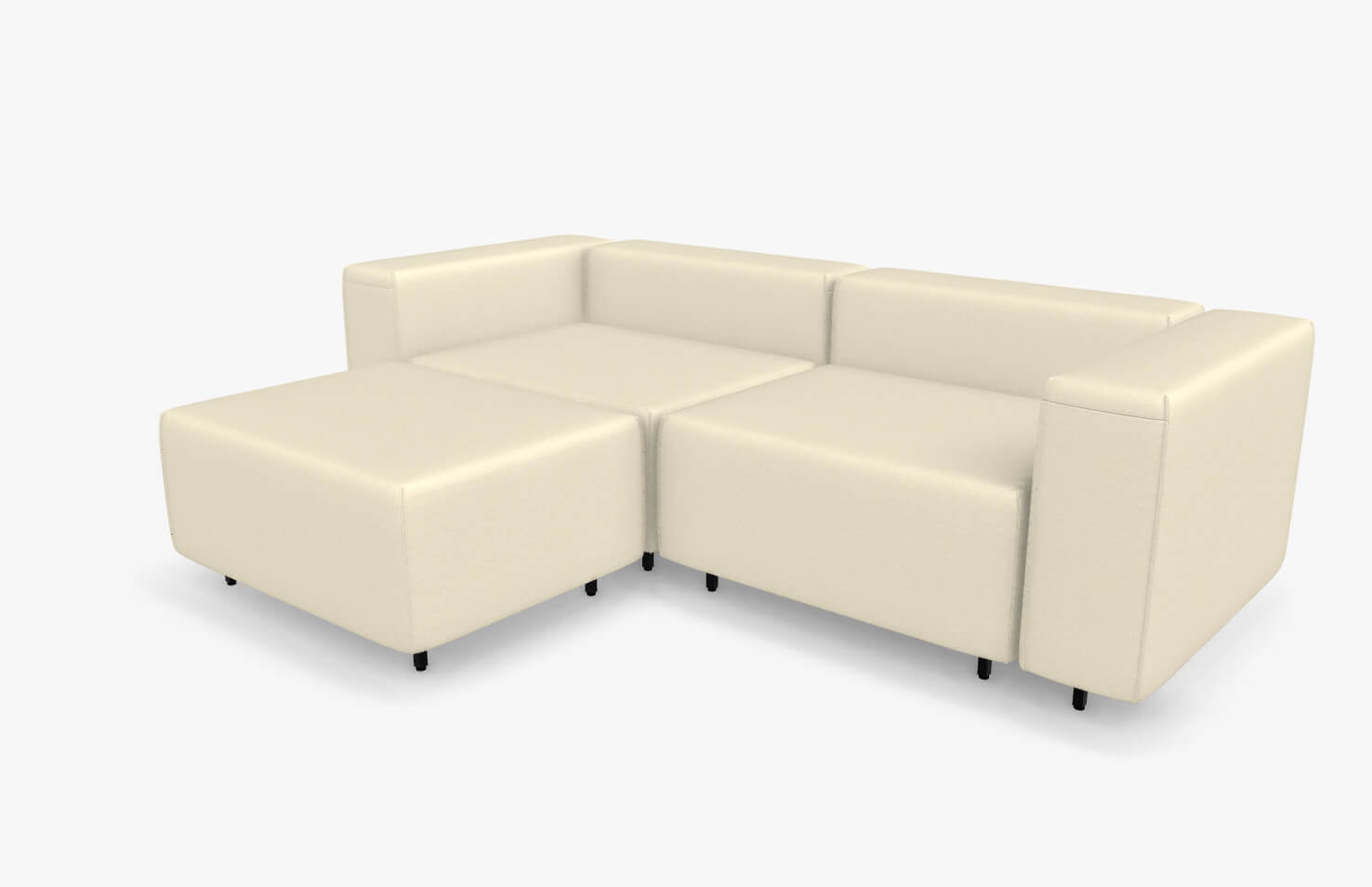 freistil Rolf Benz 122 ECHT - modulares Sofa (Bundle 3) | 2300 cremeweiß | 7-teilige Polstergarnitur