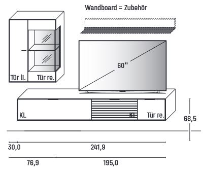 WM.2320.0004 Wöstmann. WM 2320 | Wohnwand | Type 0004/0104