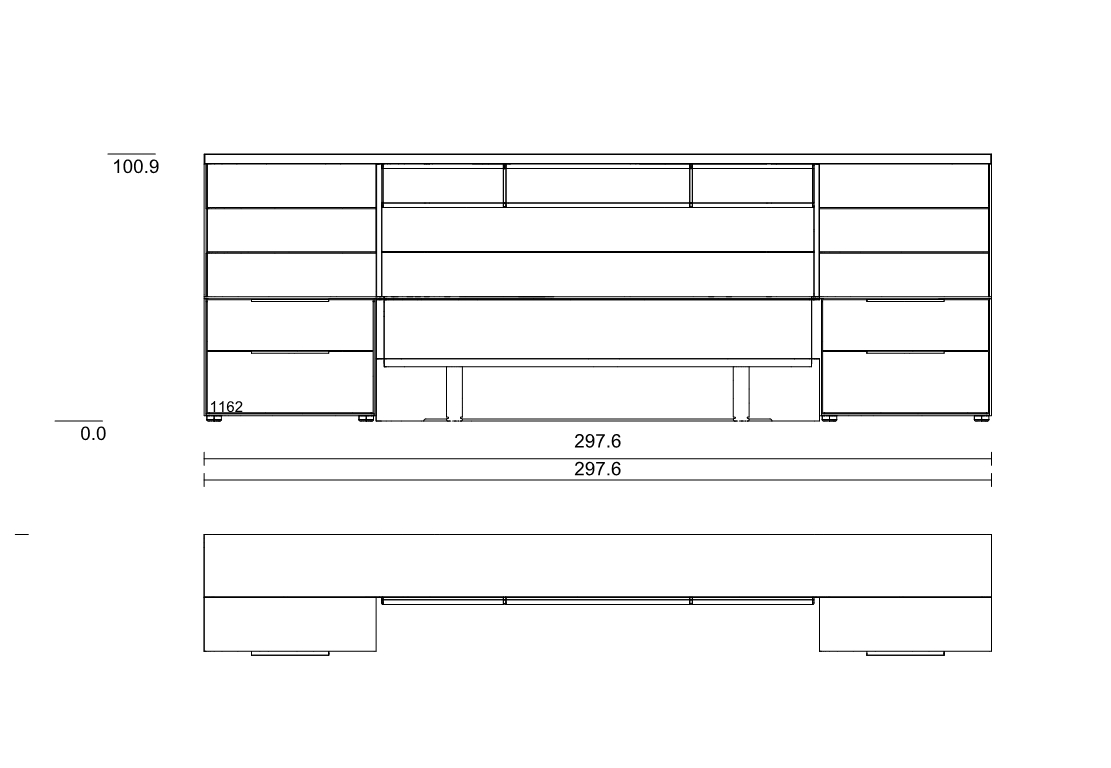 Type 1162 | Liegefläche: 160,0 × 200,0 cm  | Standkonsolen (B 65,0 cm)