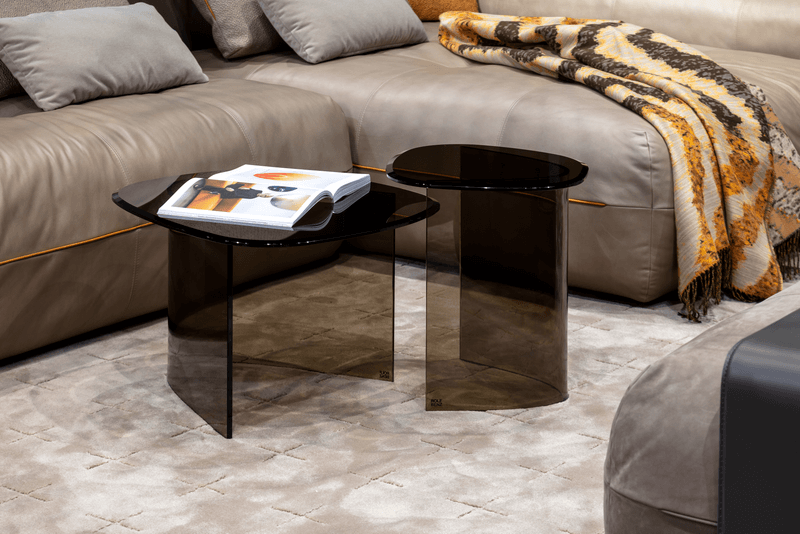 Rolf Benz 8890 ONNO - Couchtisch | Parsolglas grau | 53 x 58 cm