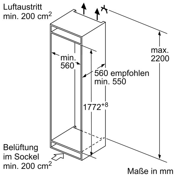 Siemens powerLine - Einbau-Kühl-Gefrier-Kombination iQ100 (177.2x54.1 cm) | KI87V5SE0 