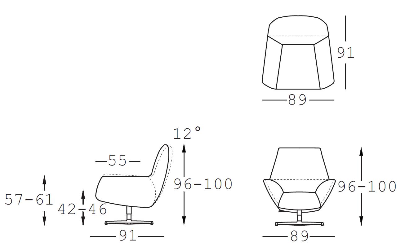 freistil 145 - Sessel (Relaxsessel) | Kreuzfuß mit Drehfunktion | konfigurierbar 