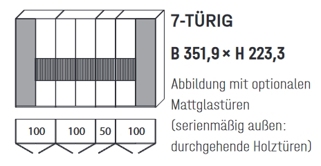 6007 | 7-türig, B 351,9 cm 