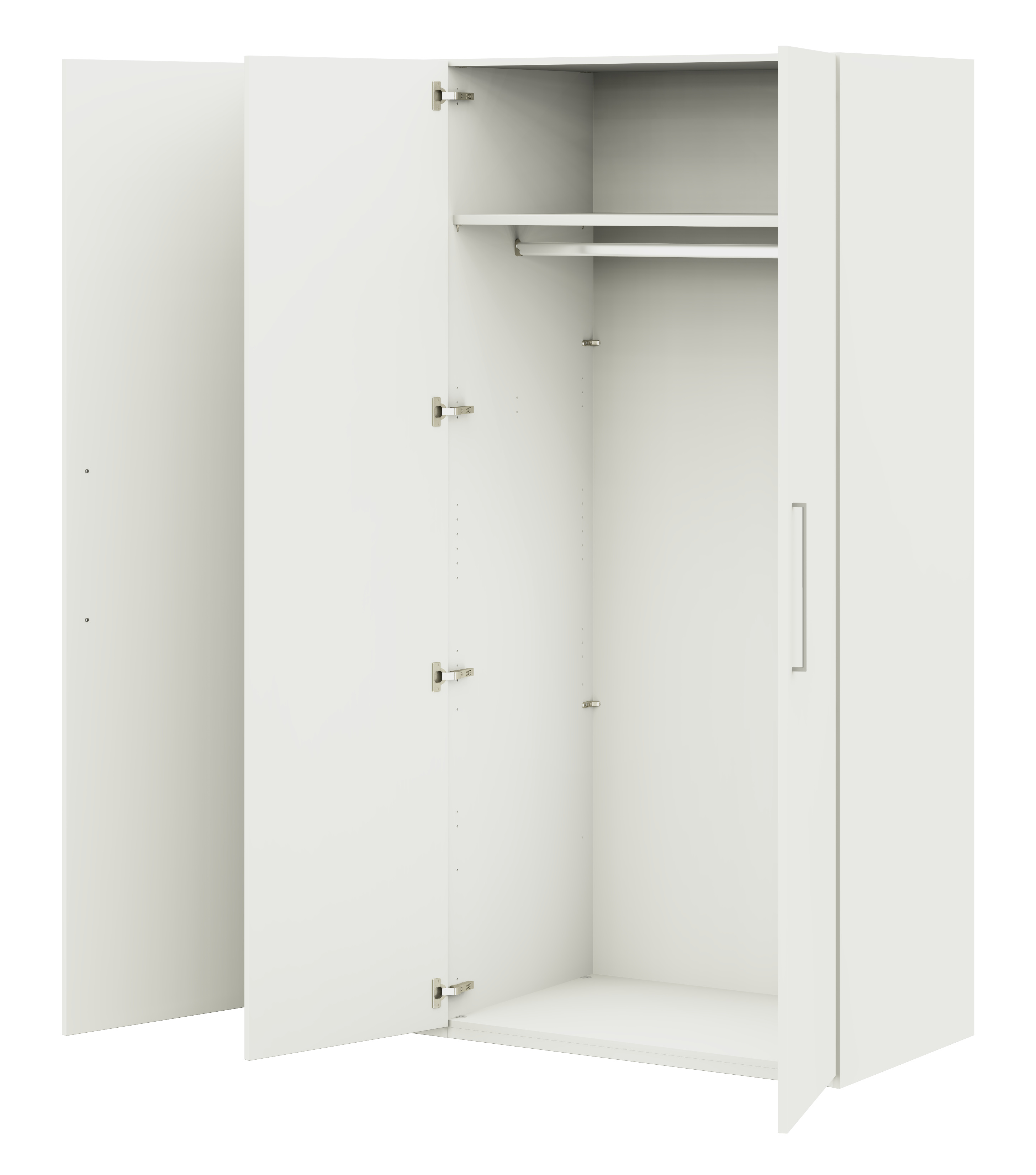 Röhr Bush. cocoon - 3 türiger Kleiderschrank mit Spiegel | weiß | B: 151,3 cm 