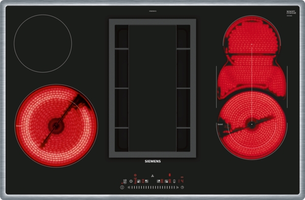 Siemens powerLine - Kochfeld mit integriertem Dunstabzug iQ500 (80 cm) | aufliegender Rahmen | ET845FM11E
